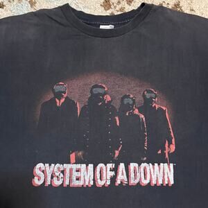 Vintage System of a Down SOAD Gas Mask Shirt Size 2XL Faded 2000s